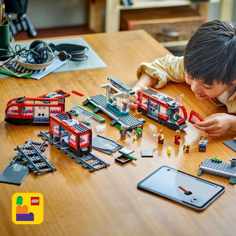 LEGO City city tram and station role play building set for children with toy Tram gift for boys and girls from 7 years who love vehicles