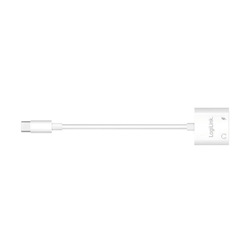 LogiLink USB-C Audio adapter USB-C/M to 2x USB-C/F 60W PD white