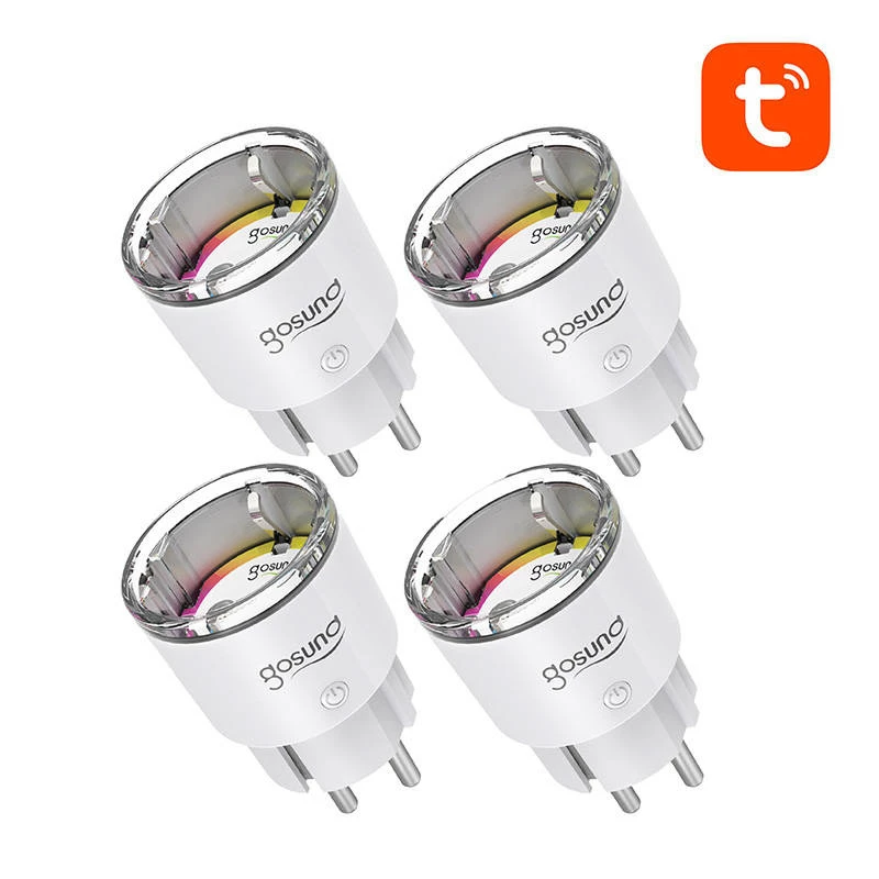 Smart socket Gosund EP2 10A — Wi‑Fi outlet pack of 4, individual remote control, energy monitoring