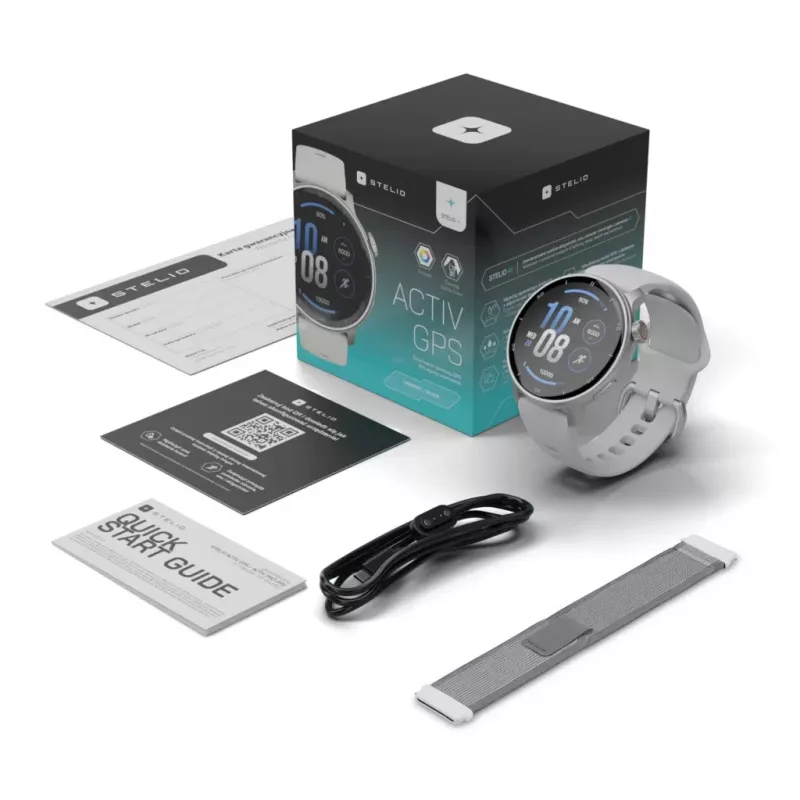 Smartwatch Stelio Activ GPS 46mm Silver STSWA101SR, GPS, 46 mm case
