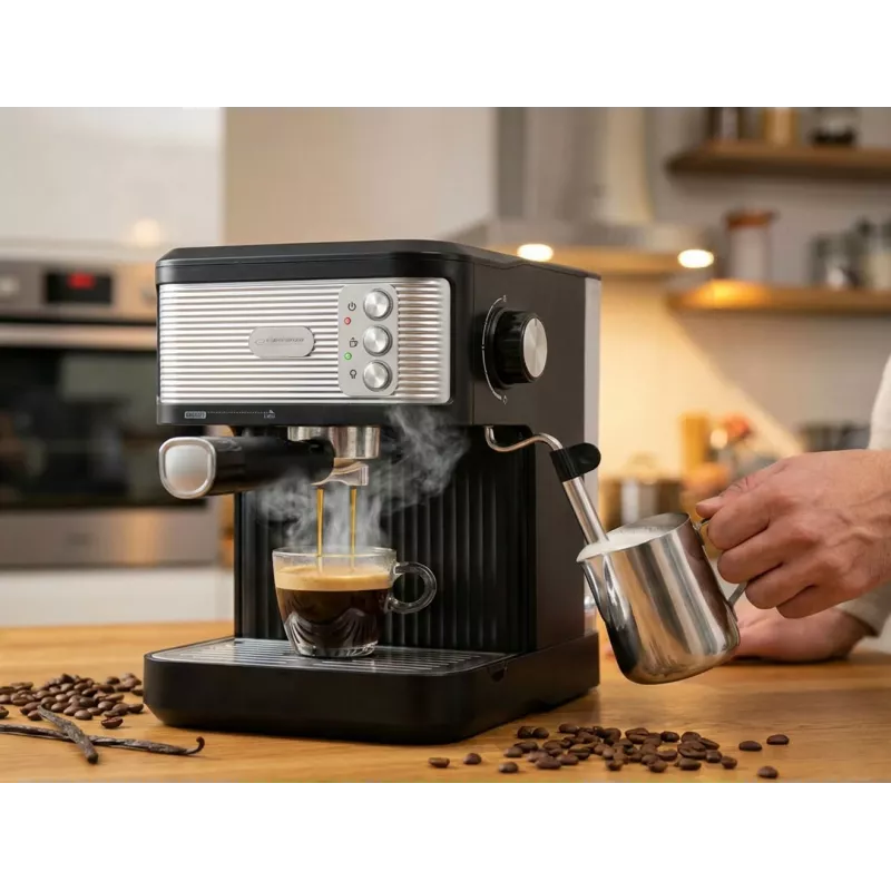 Espresso coffee machine ESPERANZA EKC011 — 1.8 L water tank, 850 W, 20 bar, touch control, milk frother