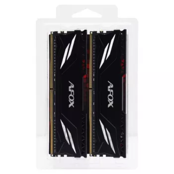 Desktop DDR4 RAM AFOX 2×16GB 3200MHz CL16 1.35V Unbuffered (32GB, XMP2, Rank1, Black)