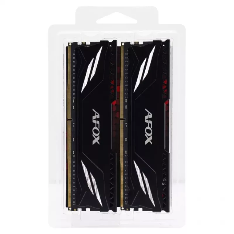 Desktop DDR4 RAM AFOX 2×16GB 3200MHz CL16 1.35V Unbuffered (32GB, XMP2, Rank1, Black)