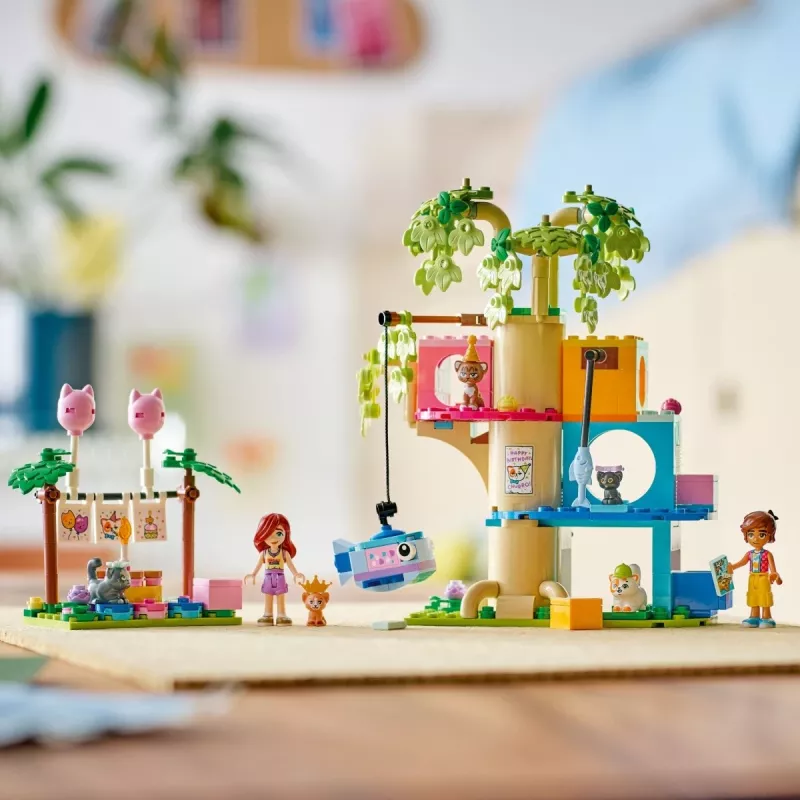 Construction toy LEGO Friends 42666 Cat Birthday Party Tree House playset, 321 pcs, 6+ yrs, 180×160×100 mm