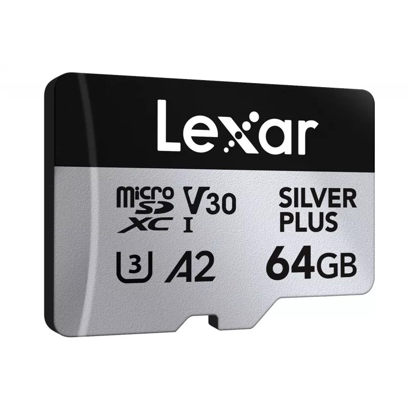 MicroSD Card Lexar 64GB UHS-I Class 3 SILVER PLUS