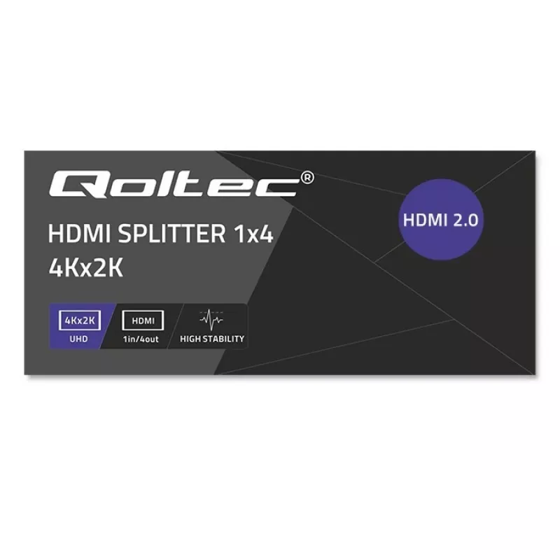 Qoltec 51799 Active HDMI Splitter 4 x HDMI 4K x 2K | 6Gb/s | 60Hz