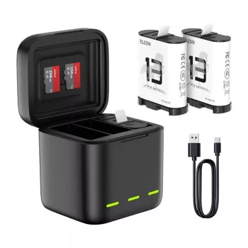 Three-channel battery charger Telesin S0-BCG-10-TGP for GoPro Hero 13 Black — 3-battery simultaneous charging