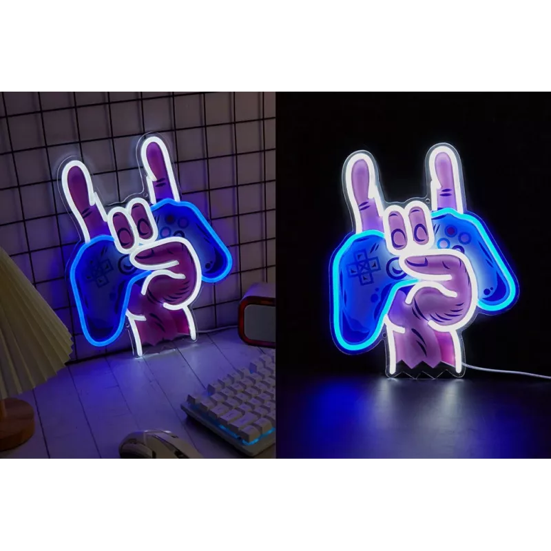 Neon Lights MANTA SNL109MT Hand with Gamepad neon sign, decorative LED lighting for gaming setup