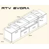 Cama TV stand EVORA 200 black/black gloss