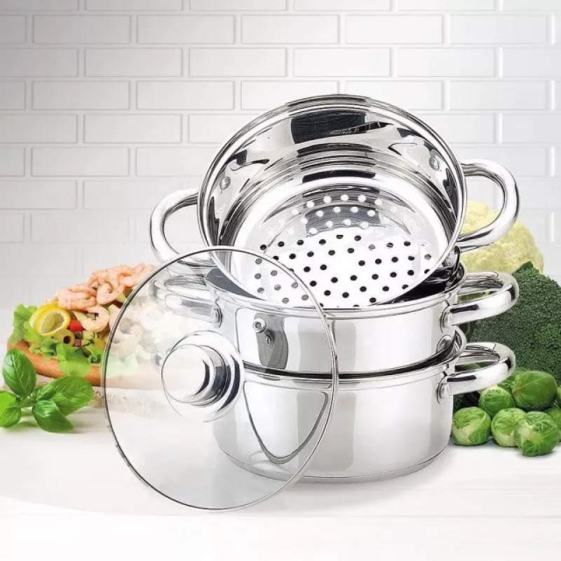 Electric Steamer Maestro MR-2900-18 1500W Vertical Steam, 18 cm stock pot, 2 L, stainless steel & glass, induction-compatible
