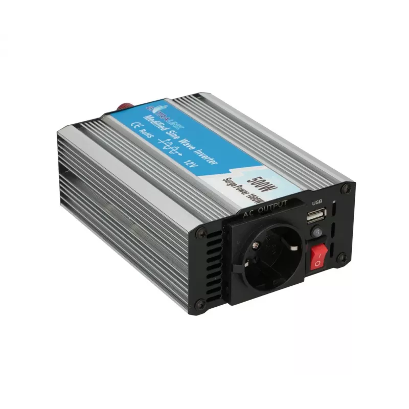Car voltage converter Extralink OPIM-500W 12V, 500W modified sine, aluminium housing, active cooling