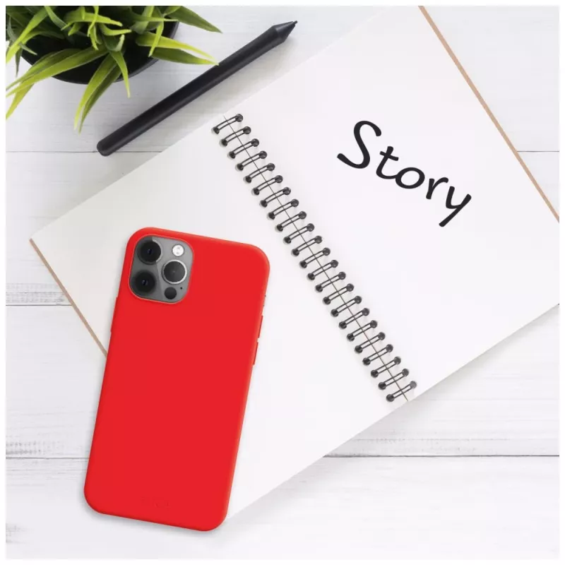 Phone back cover FIXED for Apple iPhone 16e, rubber, red, slim protective case