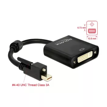 Video Cable Adapter DeLOCK 62639 Mini DisplayPort to DVI-I 0.25m Black