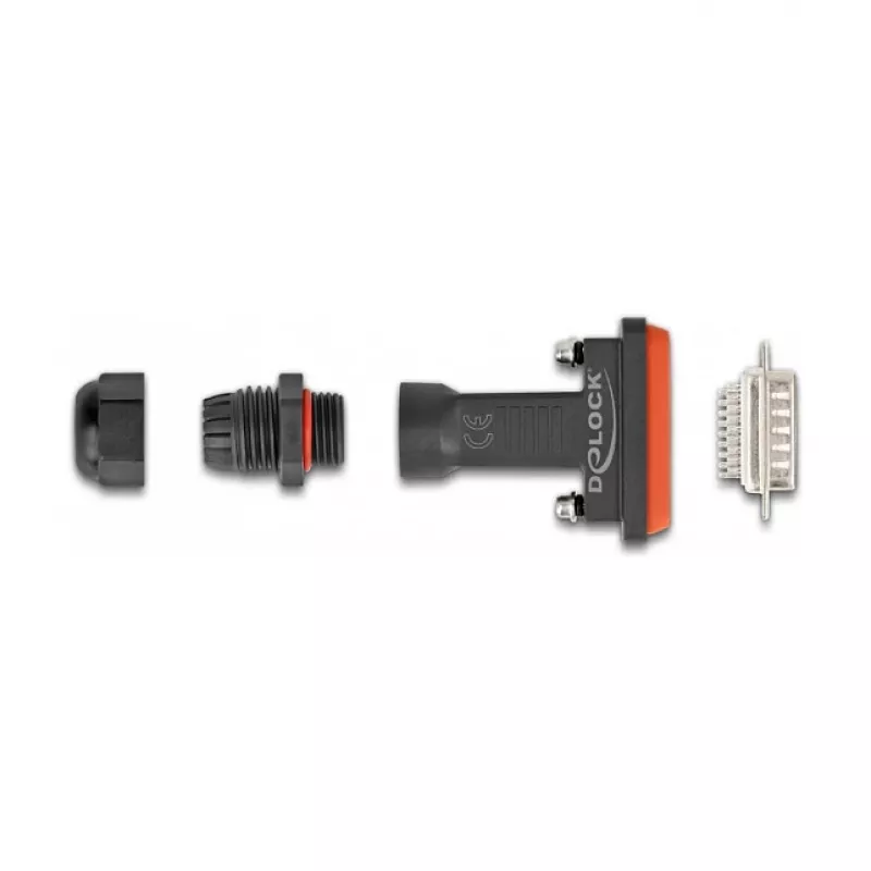 DeLOCK D-Sub HD 26 pin male with housing IP67 waterproof