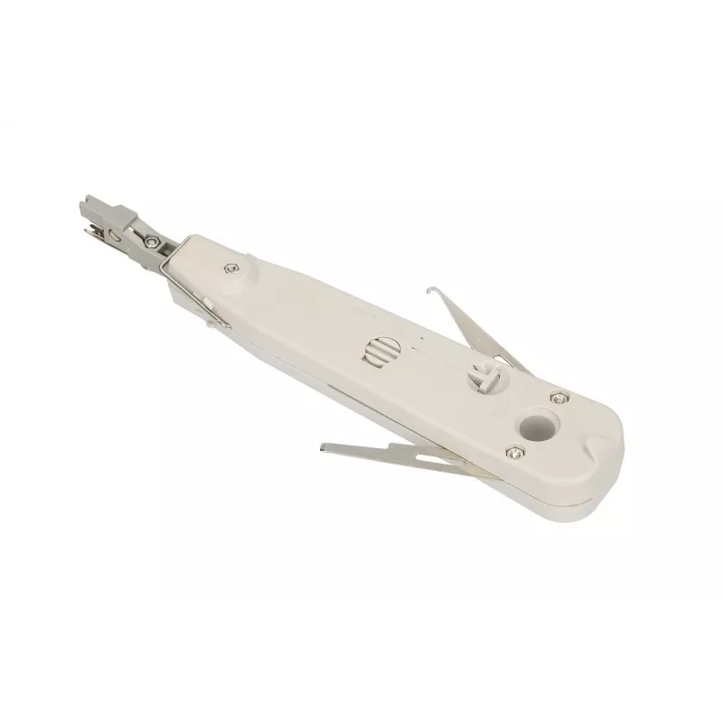 Krone punch tool Extralink NT-T002, hardened steel blade, plastic handle, lock function, grey/white