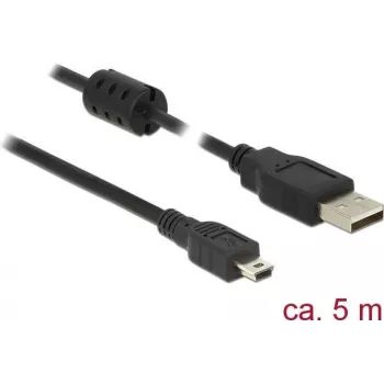 USB Cable DeLOCK 5m USB 2.0-A USB 2.0 Mini-B