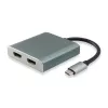 Equip USB Type C to 2 x HDMI Female Adapter, 3.2 Gen 1 (3.1 Gen 1), USB Type-C, HDMI output, 4096 x 2160 pixels