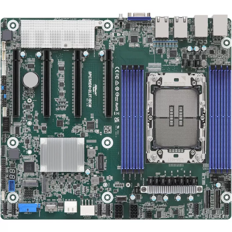 ASRock motherboard SPC741D8-2L2T/BCM 1x LGA4677 Intel Xeon Scalable 4/5gen C741 (8xDIMM, NVMe, 2x10GbE, 2xGbE, IPMI)