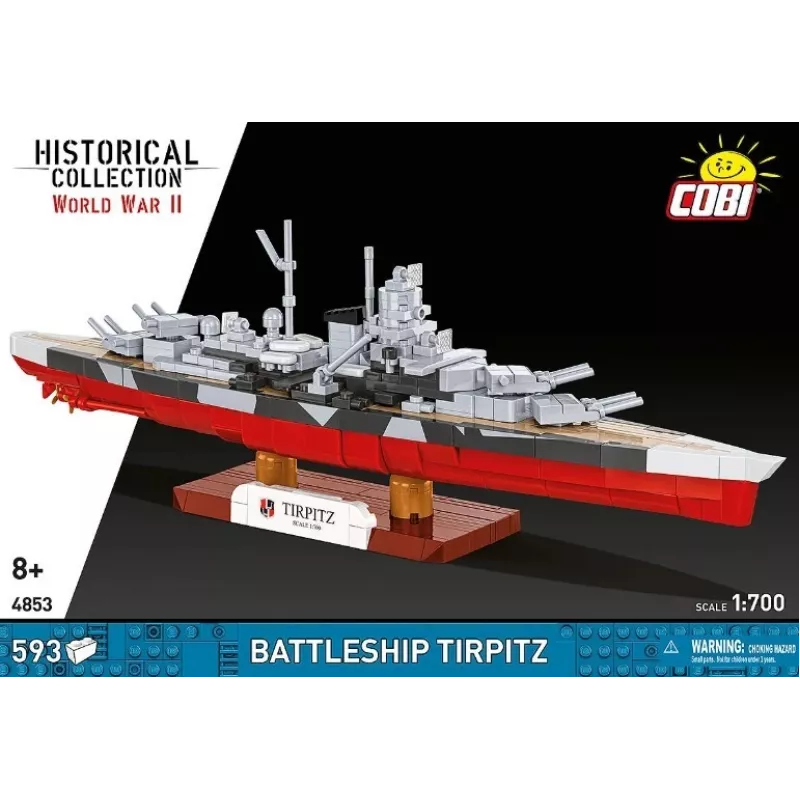 Construction set Cobi Battleship Tirpitz model with 593 pieces, scale and display features