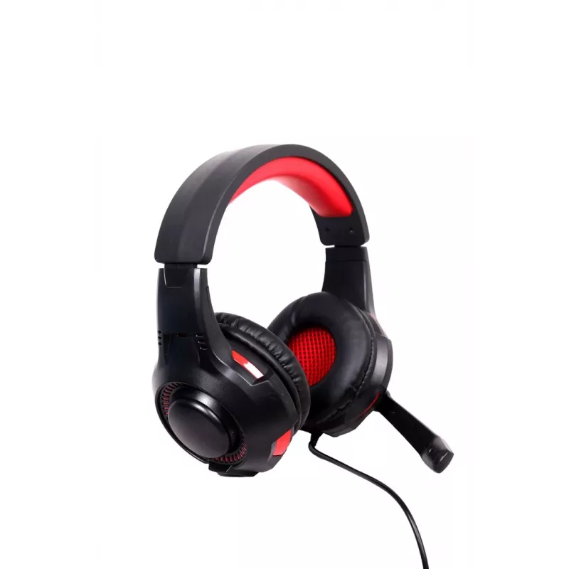 Wired gaming headset GEMBIRD GHS-U-5.1-01 — over-ear, 5.1 support, 20–20,000 Hz, 2 m cable, red/black