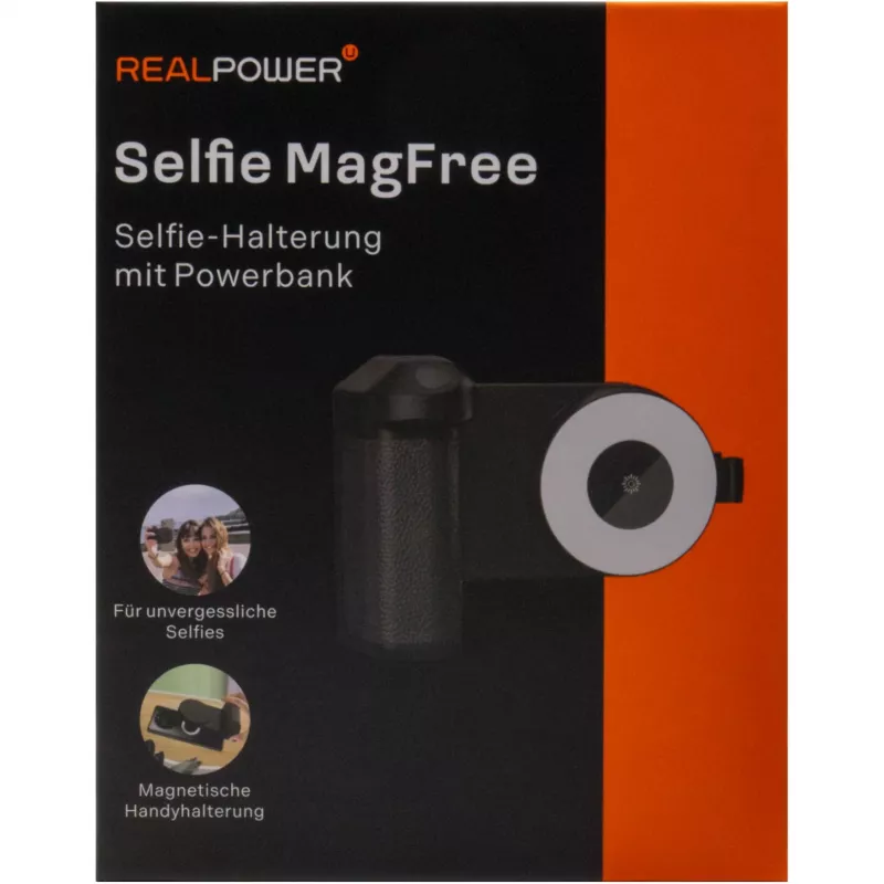 Selfie light RealPower Selfie MagFree LED Black White ABS PU