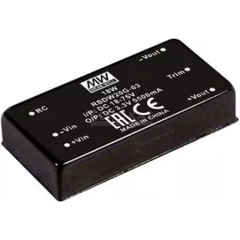 Power adapter/inverter MEAN WELL RSDW20H-15 — 20 W, 15 V output, input 43–160 V, RoHS