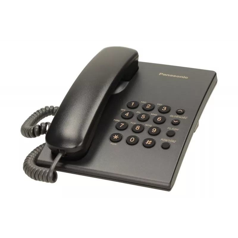 Corded Phone Panasonic KX-TS500 Black with Caller ID and Speakerphone