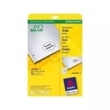 Avery L6024REV - Abziehbare Labels - White - 42,3 x 63,5 mm (oval) - 450 pc(s). (25 Sheets x 18) (L6024REV-25)