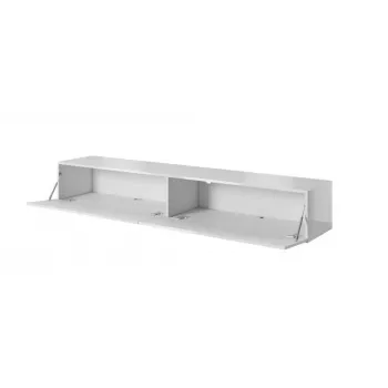 Cama TV Stand SLIDE 200 White Gloss 2000mm Low Media Console with Sliding Doors