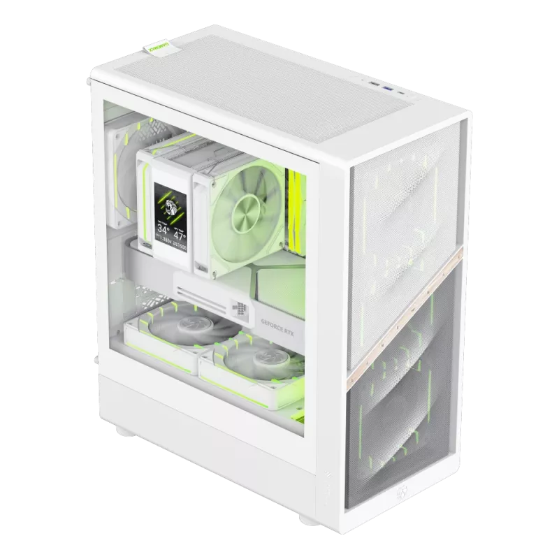 Gamemax Case | AERIS 330 MW | White | Mini Tower | Power supply included No