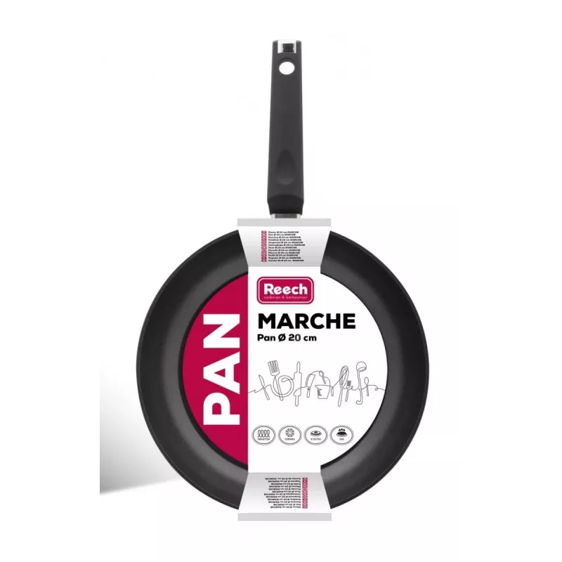 Frying pan LAMART LP1001 MARCHE 20 cm, non-stick coating, black