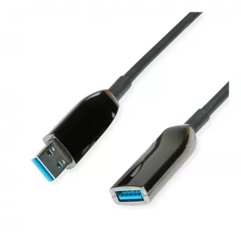 ROLINE USB3.2 Gen1 Akt. AOC-Cable ST/ST 10m - Cable - Digital/Data - 10 m (12.04.1075)