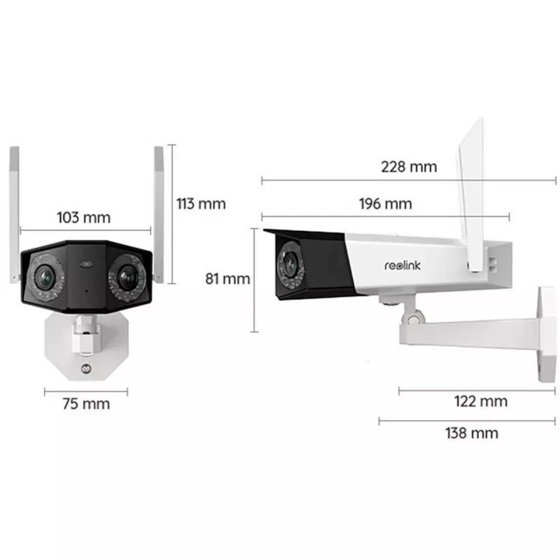 Reolink Duo Series W730 - 4K Outdoor Wi-Fi Camera, Dual-Lens, 180° Panoramic View, Person/Vehicle/Animal Detection