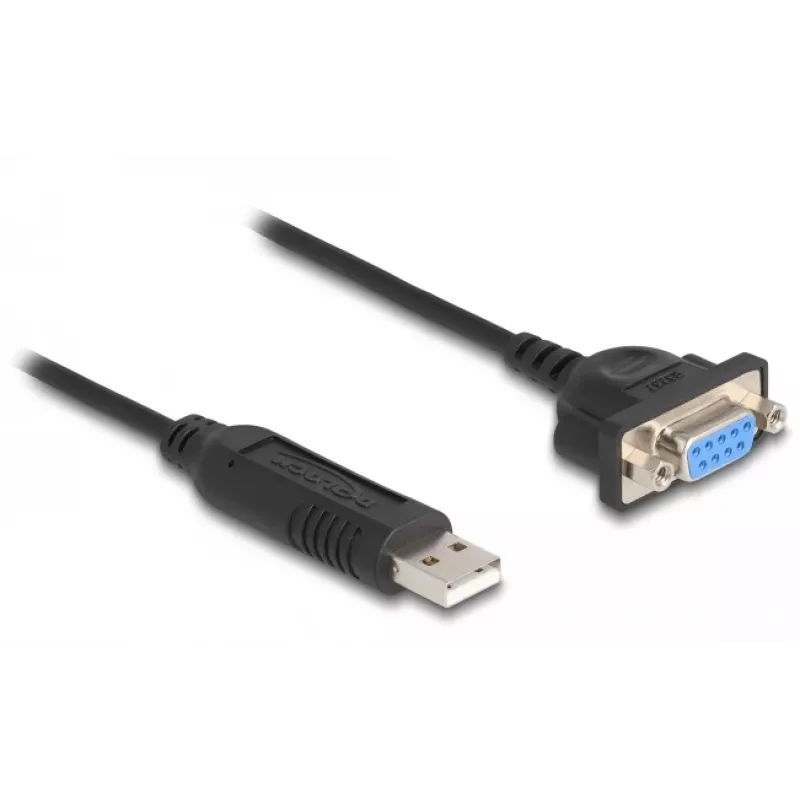 DeLOCK USB 2.0 to serial RS-232 adapter 50 cm FTDI Black