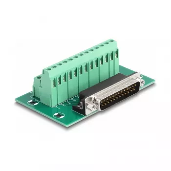DeLOCK D-Sub 25 pin male to Terminal Block for DIN rail 51mm x 86mm x 30mm