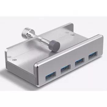 ALLNET ALL-USB3-HUB-4-CLIP Interface Hub USB 3.2 Gen 1 (3.1 Gen 1) Type-A 5000 Mbit/s Silver (ALL-USB3-HUB-4-CLIP)
