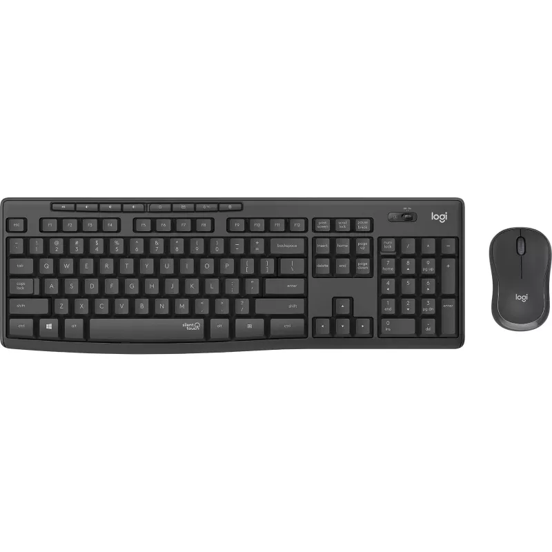 Logitech MK295 Silent - Keyboard-and-Mouse-Set - Wireless - 2.4 GHz - Graphite - Ungarisches Layout