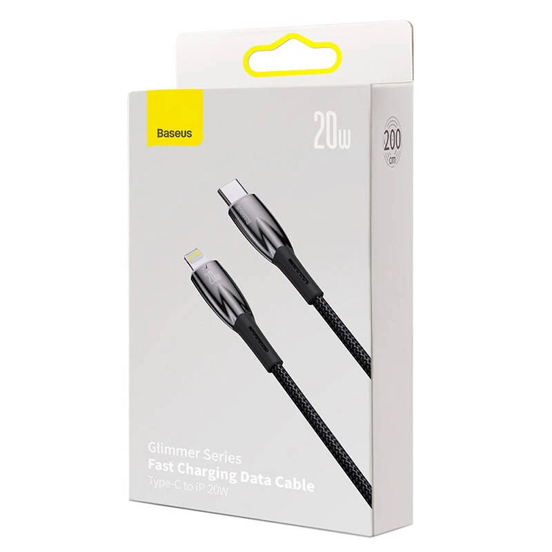 USB-C to Lightning Cable Baseus Glimmer 20W, 2 m — Fast Charging and Data Sync
