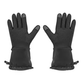 Gloves Glovii GLWM polyester, touchscreen, windproof, weatherproof, padded palm, anti-slip, heating function, S-M, black