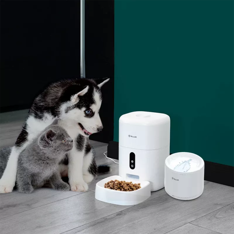 Pet water dispenser Tellur TLL331471 2L White — 2-litre automatic water bowl for cats and small dogs