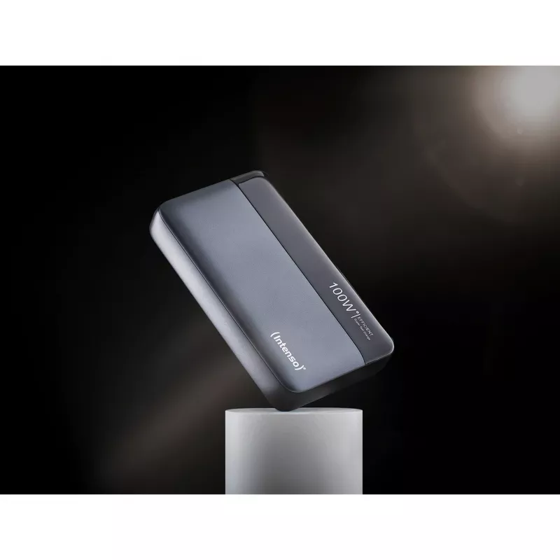 Power bank INTENSO 7350050 — 20000 mAh, 1× USB-A + 2× USB-C, 100 W total output, black/grey