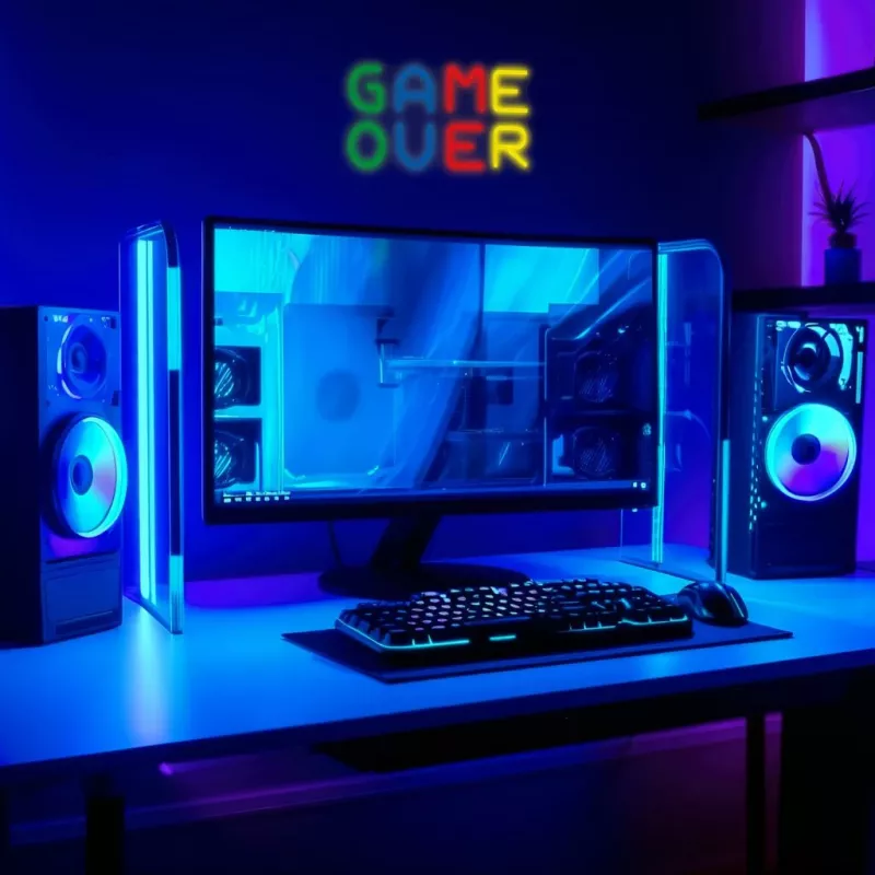Neon sign MANTA SNL102MT — 'Game Over' style illuminated wall décor, plug-in LED neon effect