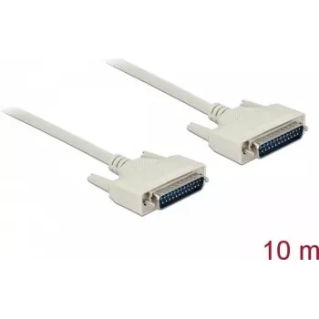 Serial cable DELOCK 84538 — D-Sub 25‑pin to D-Sub 25‑pin, beige, 10 m