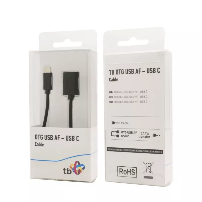 TB Cable OTG USB AF - USB C 15cm Black (AKTBXKU4PAC015B)