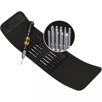 Combination screwdriver Wera ESD/11 SB – 1-piece, Torx/Philips/Cross/Flat tips, plastic handle (black/yellow)