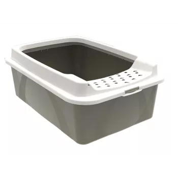 Cat litter box rotho Bonnie Eco Cappuccino 30 L covered plastic tray with lid, 572×393×209 mm