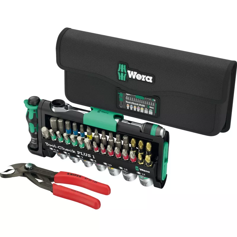 Tool set Wera Tool-Check Combi 1 with Knipex Cobra pliers, 40 pieces