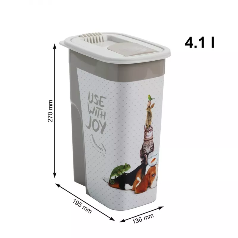 Pet food storage canister rotho Flo beige-brown plastic 4.1 L, 270 mm height