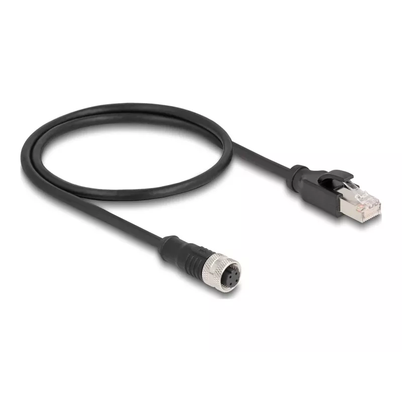 DeLOCK M12 Adapter Cable D-coded 4 pin female to RJ45 male 50 cm