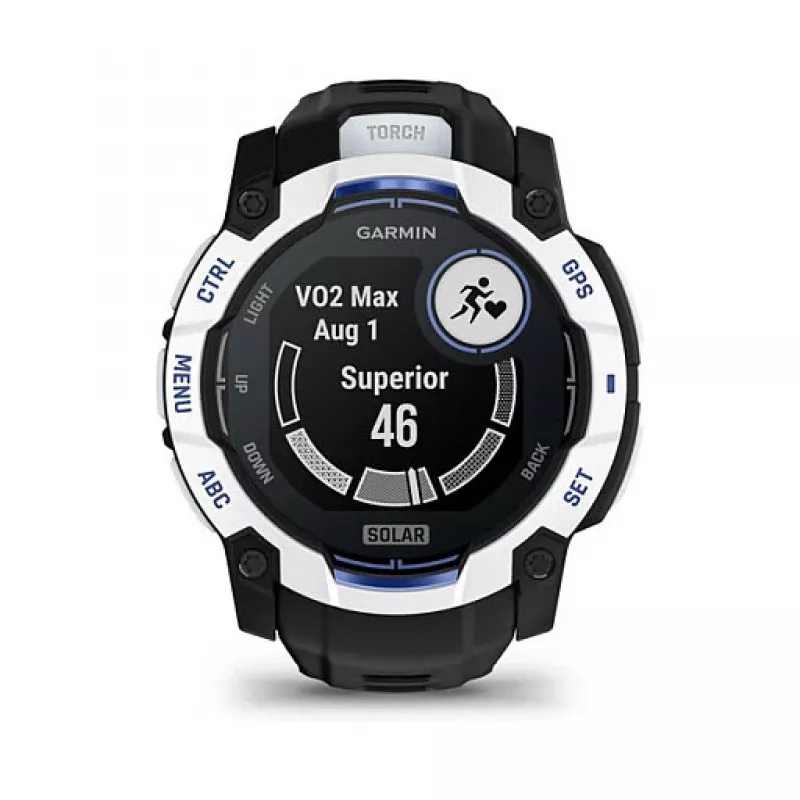 Smartwatch GARMIN Instinct 3.05 cm (1.2 inch) AMOLED 45 mm 390x390 px Touchscreen Black White GPS 4 GB 53 g Silicone band